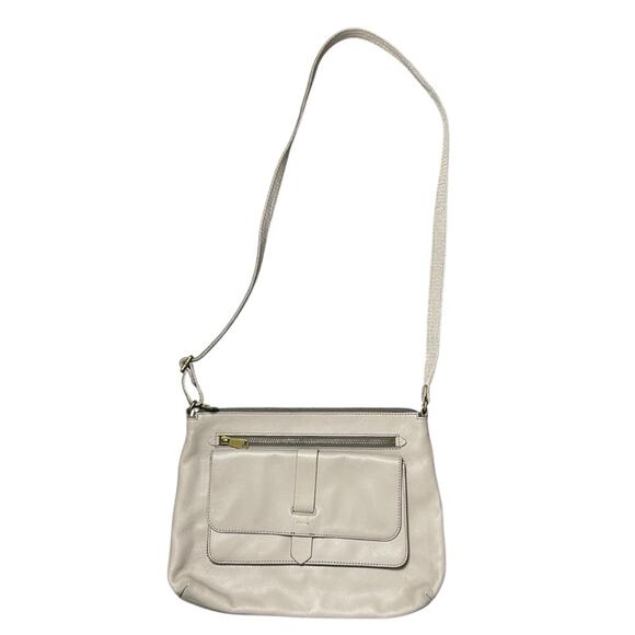 Fossil Gray Leather Crossbody Bag - Picture 1 of 7